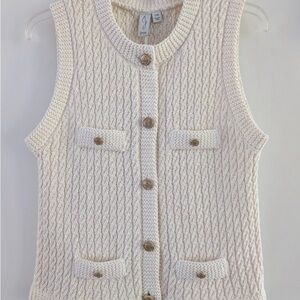 Joie Cream Textured Knit Vest
